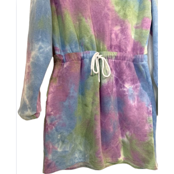 NEW Tie Dye Sweatshirt Dress - Angel Kiss - Size Large - Picture 3 of 7